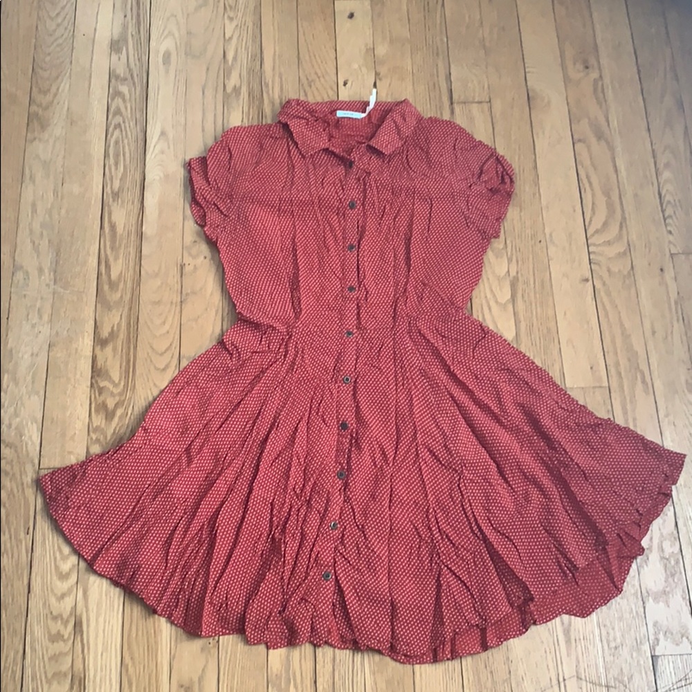 Kimchi open back red pokadot dress. Size medium.